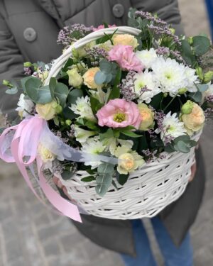 цветы в корзине