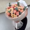 Букет из пионовидных роз с кустовыми пионовидными розами и эвкалиптом А148