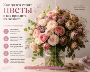 Как долго стоят цветы и как продлить их свежесть: уход за букетом, правила воды, среза и хранения цветов в вазе